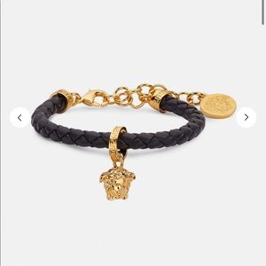 BRAIDED LEATHER CHARM VERSACE BRACELET